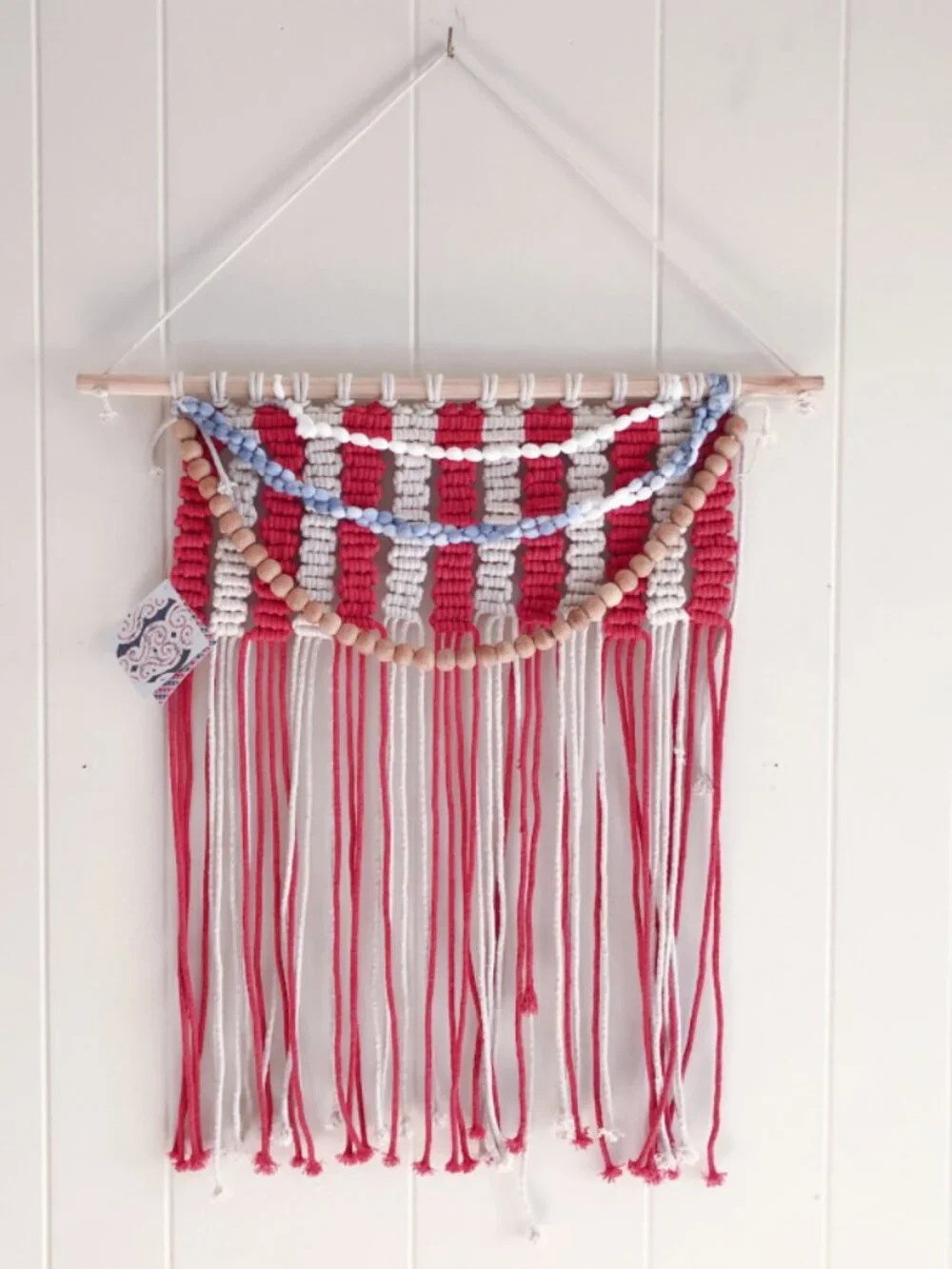Concepts In Time Americana Macrame Wall Hanging Decor